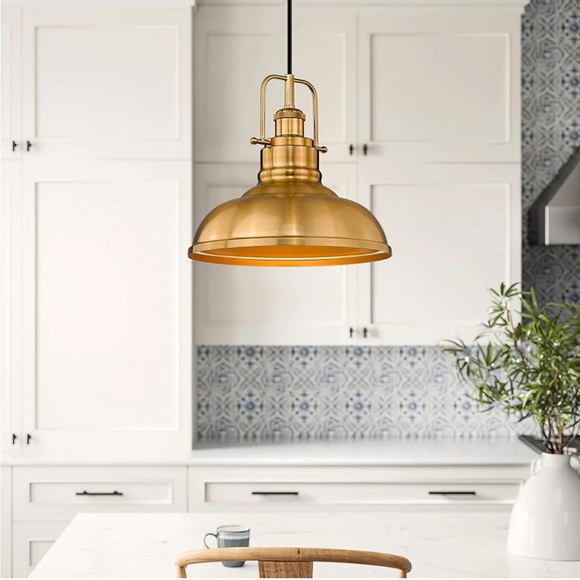 NWT farmhouse 2 pack pendant lights in gold - Picture 2 of 6